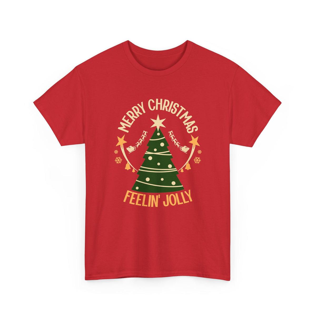 Feelin Jolly Christmas Shirt, Retro Christmas Tree Tee, Merry Christmas Graphic T-Shirt, Vintage Holiday Gift