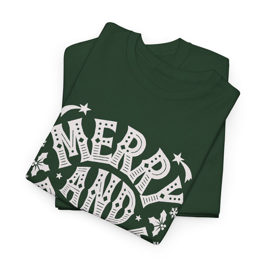 Merry and Bright Christmas Shirt, Retro Christmas Graphic Tee, Vintage Holiday T-Shirt, Minimalist Xmas Gift