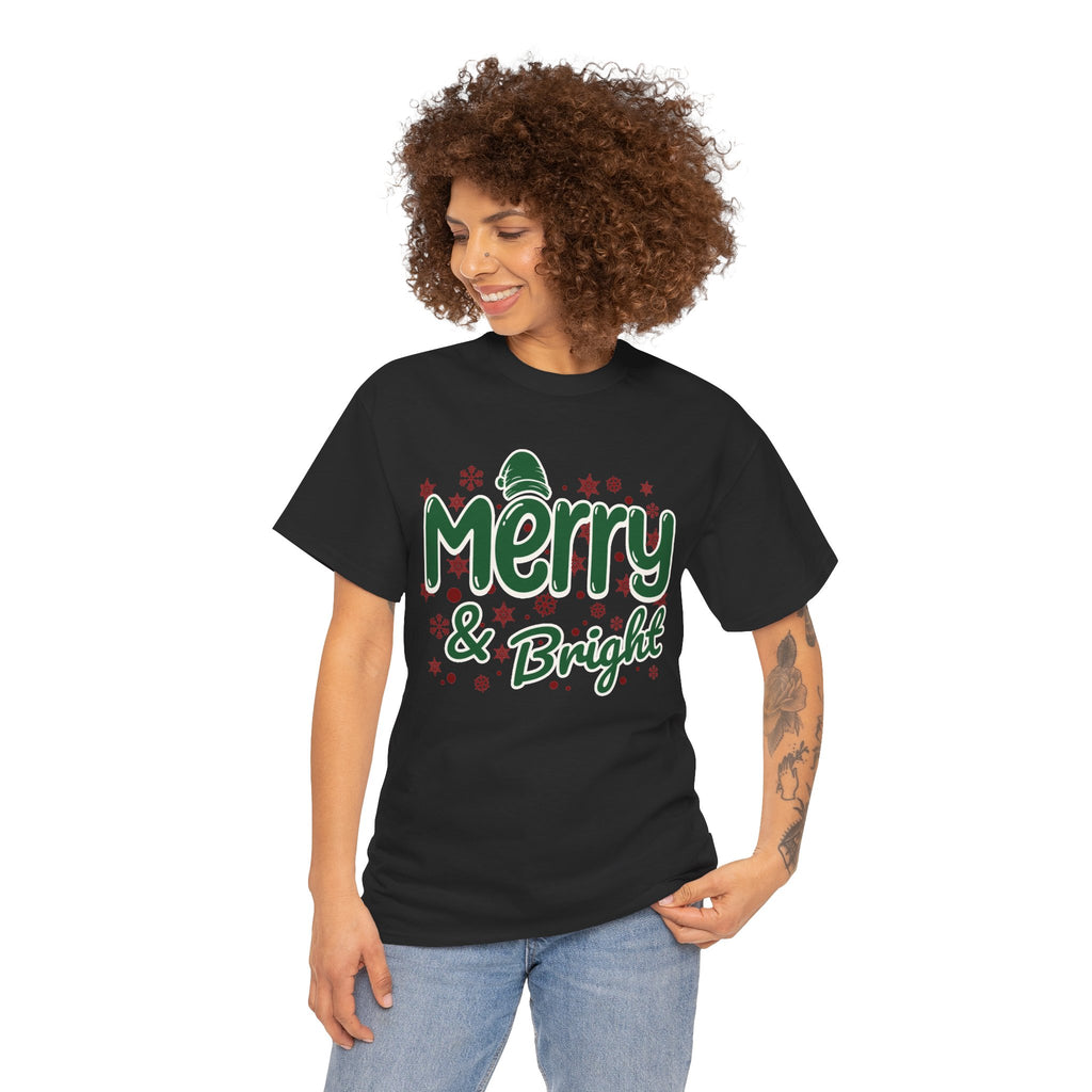 Merry and Bright Christmas Shirt, Retro Holiday Graphic Tee, Vintage Christmas T-Shirt, Festive Xmas Gift