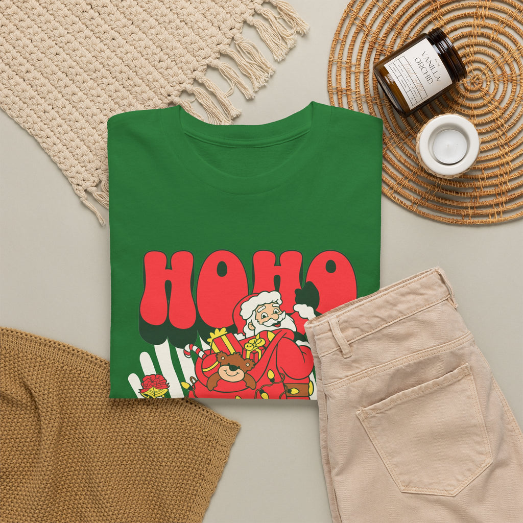 Retro Santa Christmas Shirt, Ho Ho Merry Christmas Tee, Vintage Holiday Graphic T-Shirt, Cute Santa Claus Gift