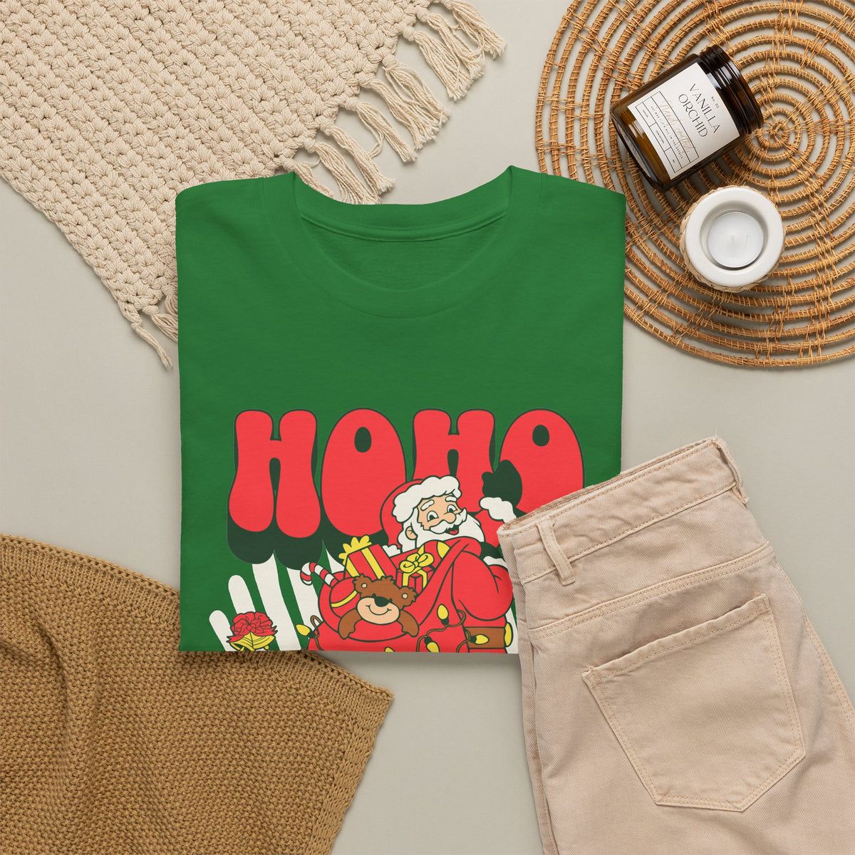 Retro Santa Christmas Shirt, Ho Ho Merry Christmas Tee, Vintage Holiday Graphic T-Shirt, Cute Santa Claus Gift