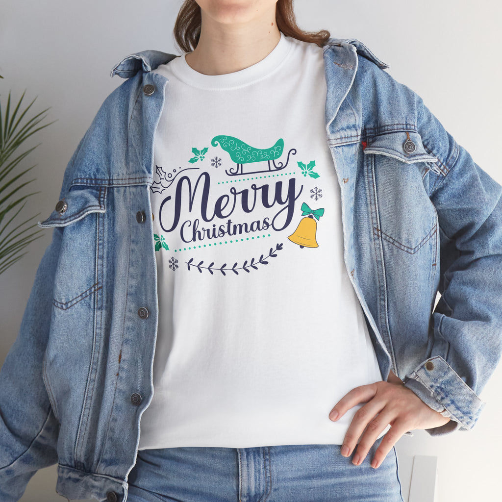 Merry Christmas Shirt, Elegant Holiday Graphic Tee, Festive Christmas Typography T-Shirt, Cute Winter Holiday Gift