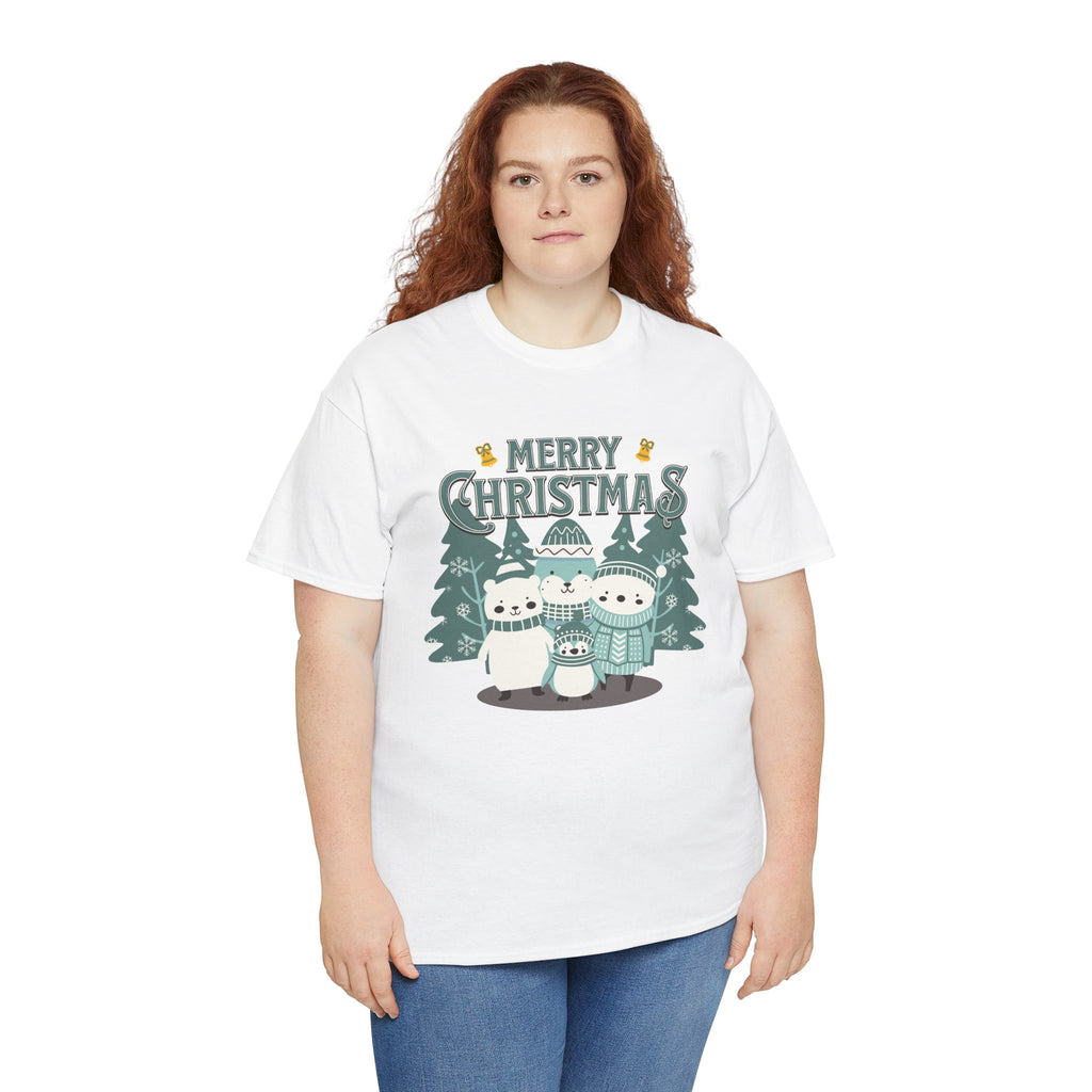 Cute Polar Bear Christmas Shirt, Merry Christmas Graphic Tee, Cozy Winter Animals T-Shirt, Penguin Holiday Gift