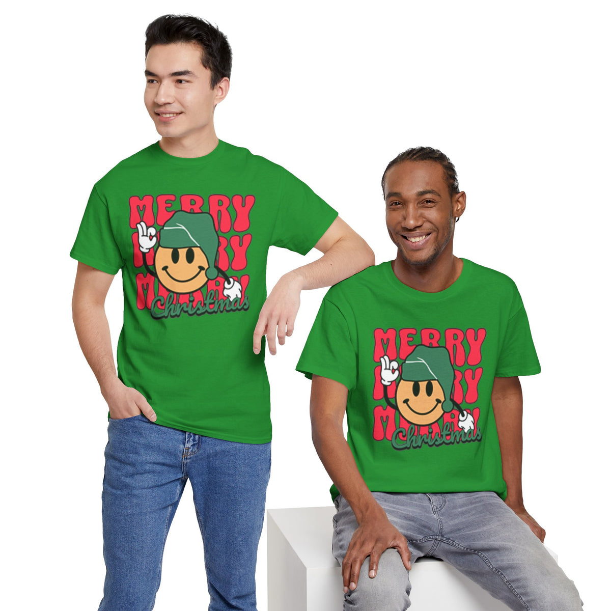 Groovy Christmas Shirt, Retro Smiley Face Christmas Tee, Cute Merry Xmas Graphic T-Shirt, Trendy Holiday Gift