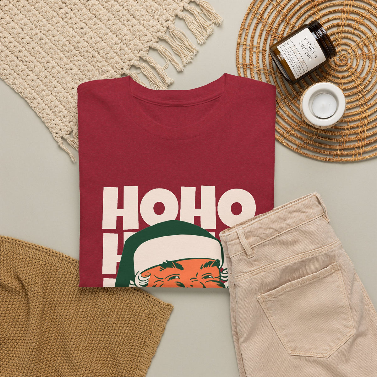 Retro Santa Ho Ho Ho Shirt, Merry Christmas Graphic Tee, Vintage Holiday T-Shirt, Funny Santa Christmas Gift