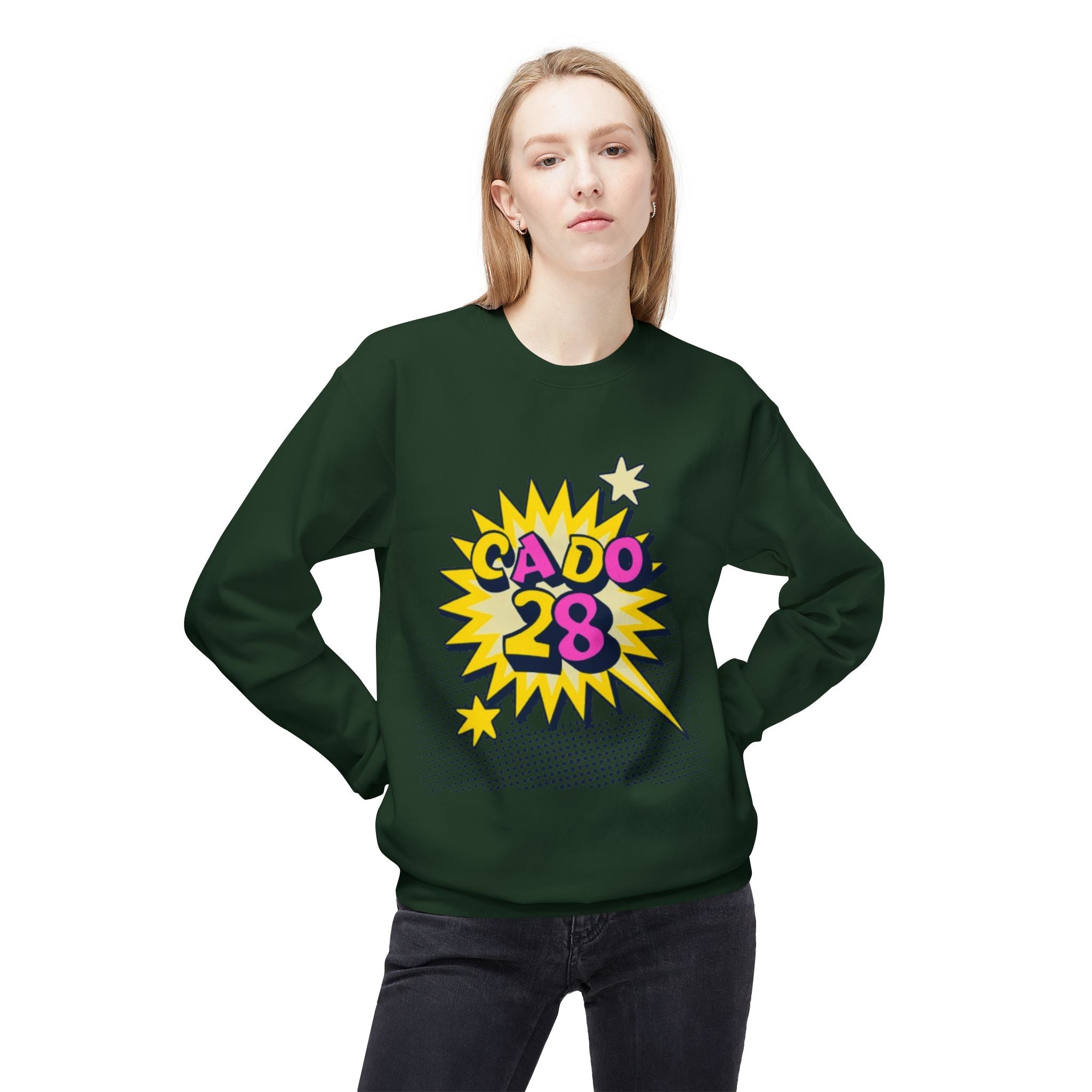 Cado 28 Sweatshirt, Funny Apparel for Teens, Casual Streetwear, Gift for Birthdays, Unisex Crewneck, Trendy Outfit