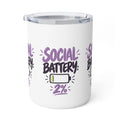 Social Battery: 2% — Funny Insulated Coffee Mug, 10oz
