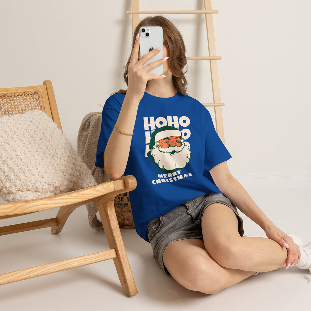 Retro Santa Ho Ho Ho Shirt, Merry Christmas Graphic Tee, Vintage Holiday T-Shirt, Funny Santa Christmas Gift