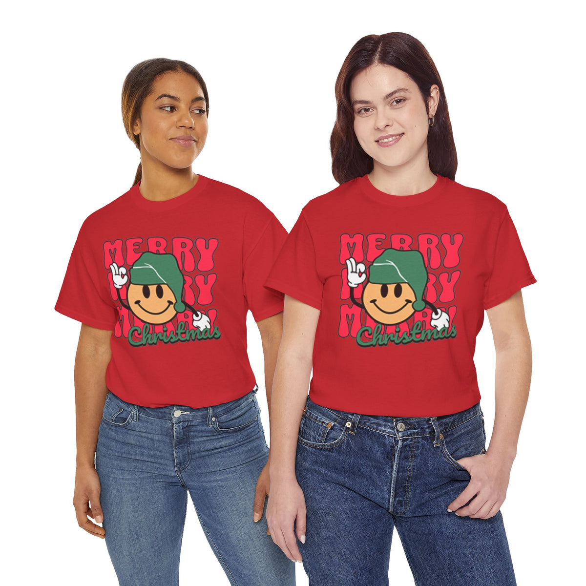 Groovy Christmas Shirt, Retro Smiley Face Christmas Tee, Cute Merry Xmas Graphic T-Shirt, Trendy Holiday Gift