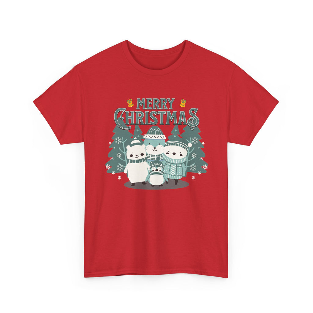 Cute Polar Bear Christmas Shirt, Merry Christmas Graphic Tee, Cozy Winter Animals T-Shirt, Penguin Holiday Gift