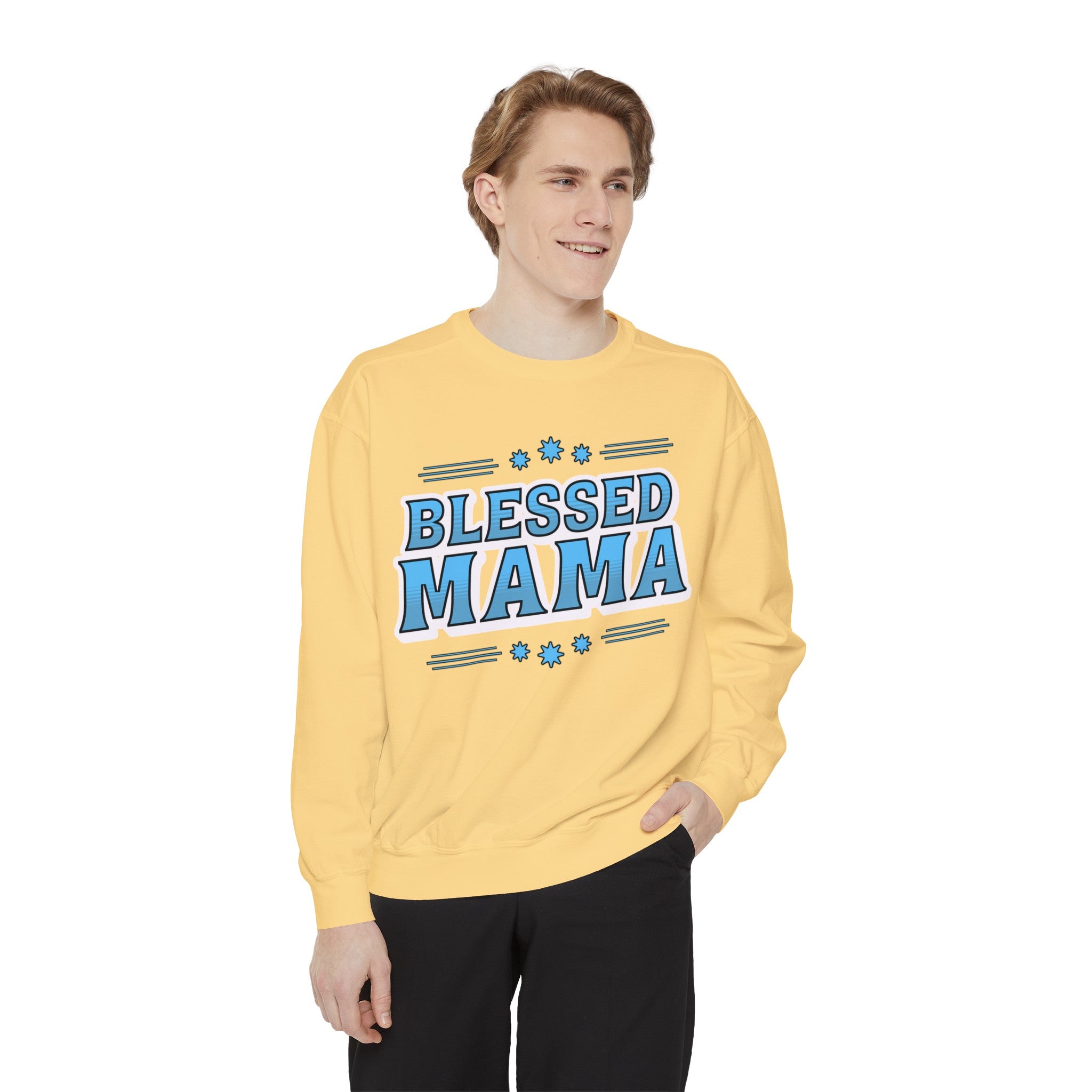 Blessed Mama - Unisex Garment-Dyed Sweatshirt