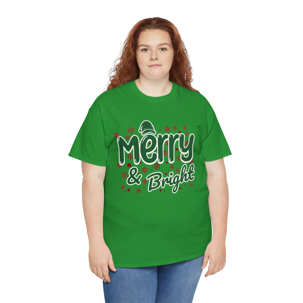 Merry and Bright Christmas Shirt, Retro Holiday Graphic Tee, Vintage Christmas T-Shirt, Festive Xmas Gift