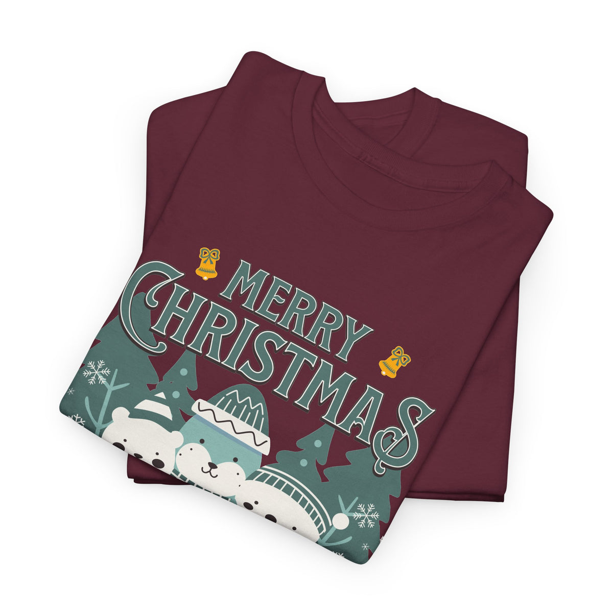 Cute Polar Bear Christmas Shirt, Merry Christmas Graphic Tee, Cozy Winter Animals T-Shirt, Penguin Holiday Gift