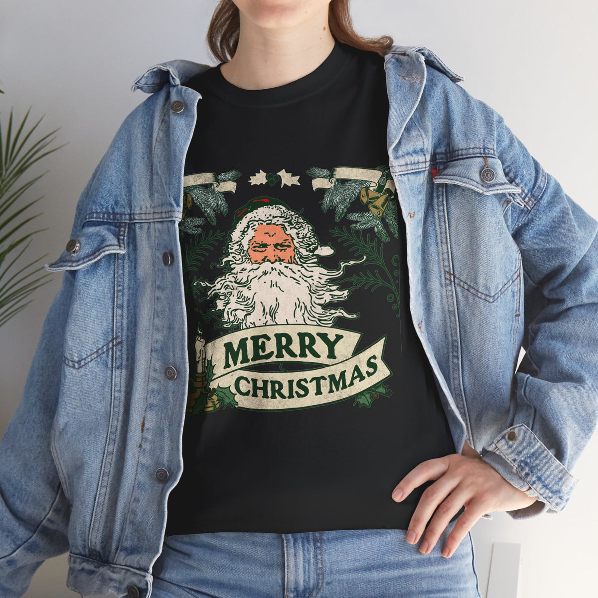 Vintage Santa Christmas Shirt, Retro Merry Christmas Tee, Old Fashioned Santa Graphic T-Shirt, Nostalgic Holiday Gift