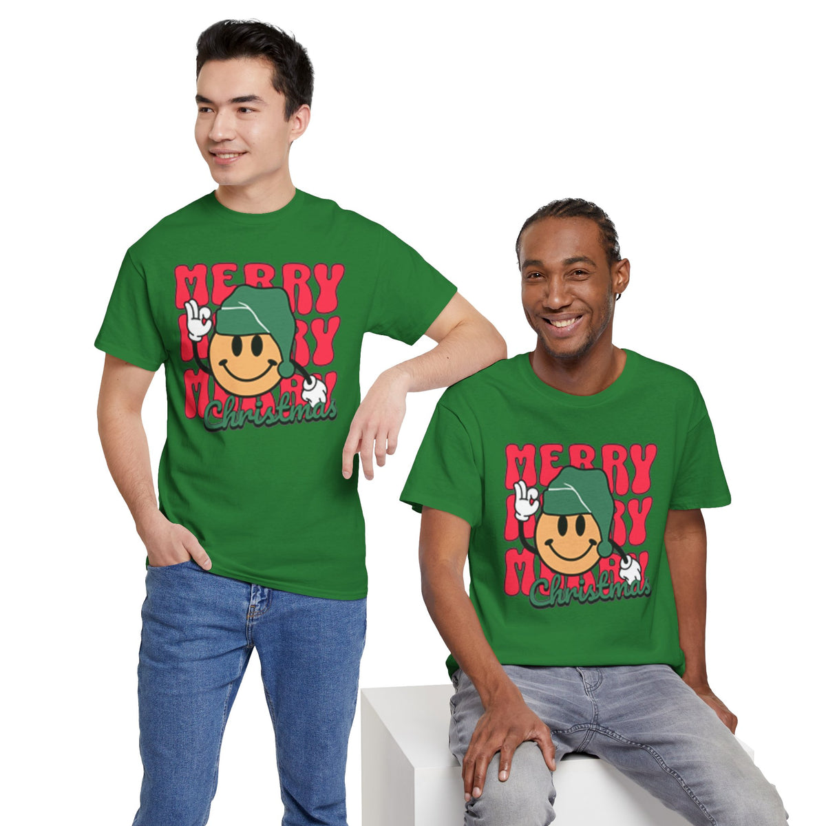 Groovy Christmas Shirt, Retro Smiley Face Christmas Tee, Cute Merry Xmas Graphic T-Shirt, Trendy Holiday Gift