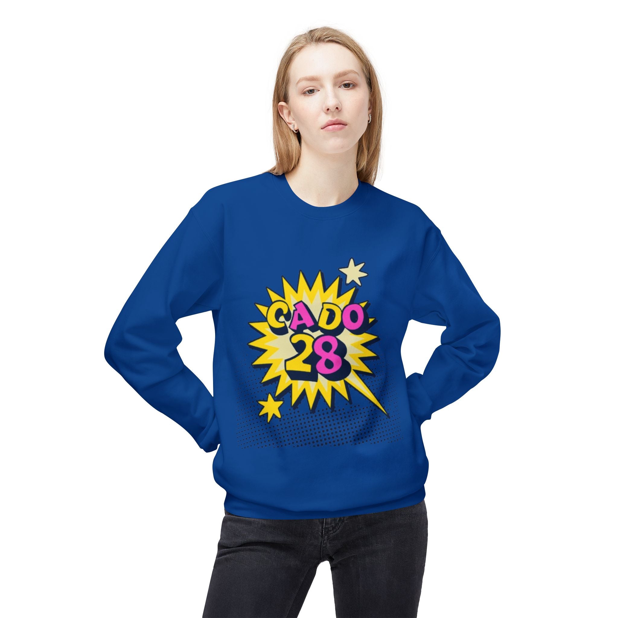 Cado 28 Sweatshirt, Funny Apparel for Teens, Casual Streetwear, Gift for Birthdays, Unisex Crewneck, Trendy Outfit