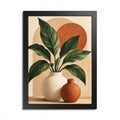 Botanical Framed Wall Art, Terracotta Boho Wall Decor, Olive Green Botanical Print, Neutral Living Room Art