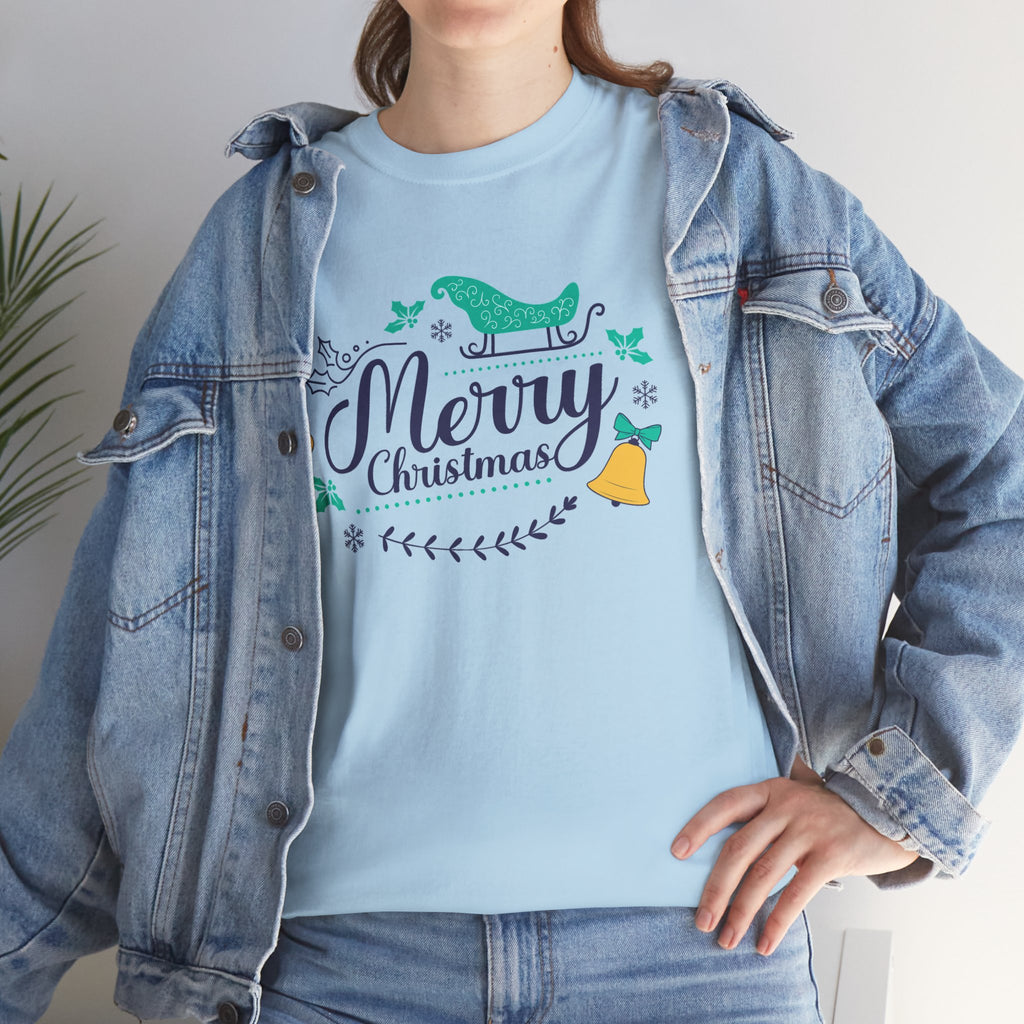Merry Christmas Shirt, Elegant Holiday Graphic Tee, Festive Christmas Typography T-Shirt, Cute Winter Holiday Gift