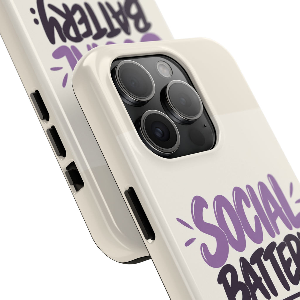 Social Battery: 2% — Funny Introvert Tough Phone Case