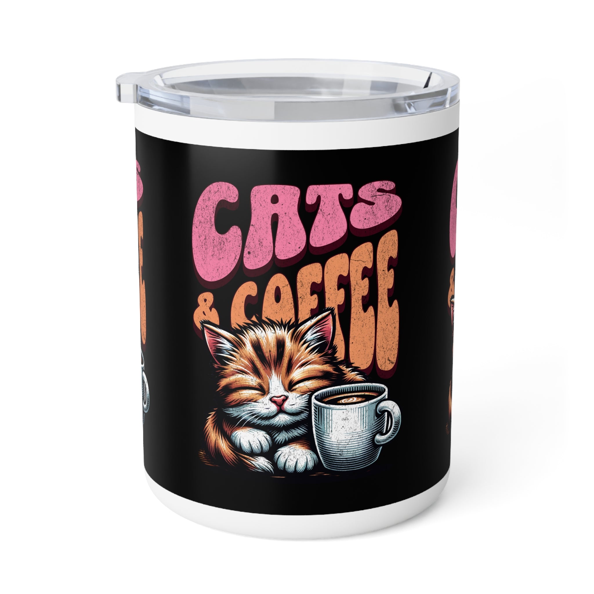 Cat & Coffee Mug - Drinkware for Coffee Lovers, 10oz Insulated Design