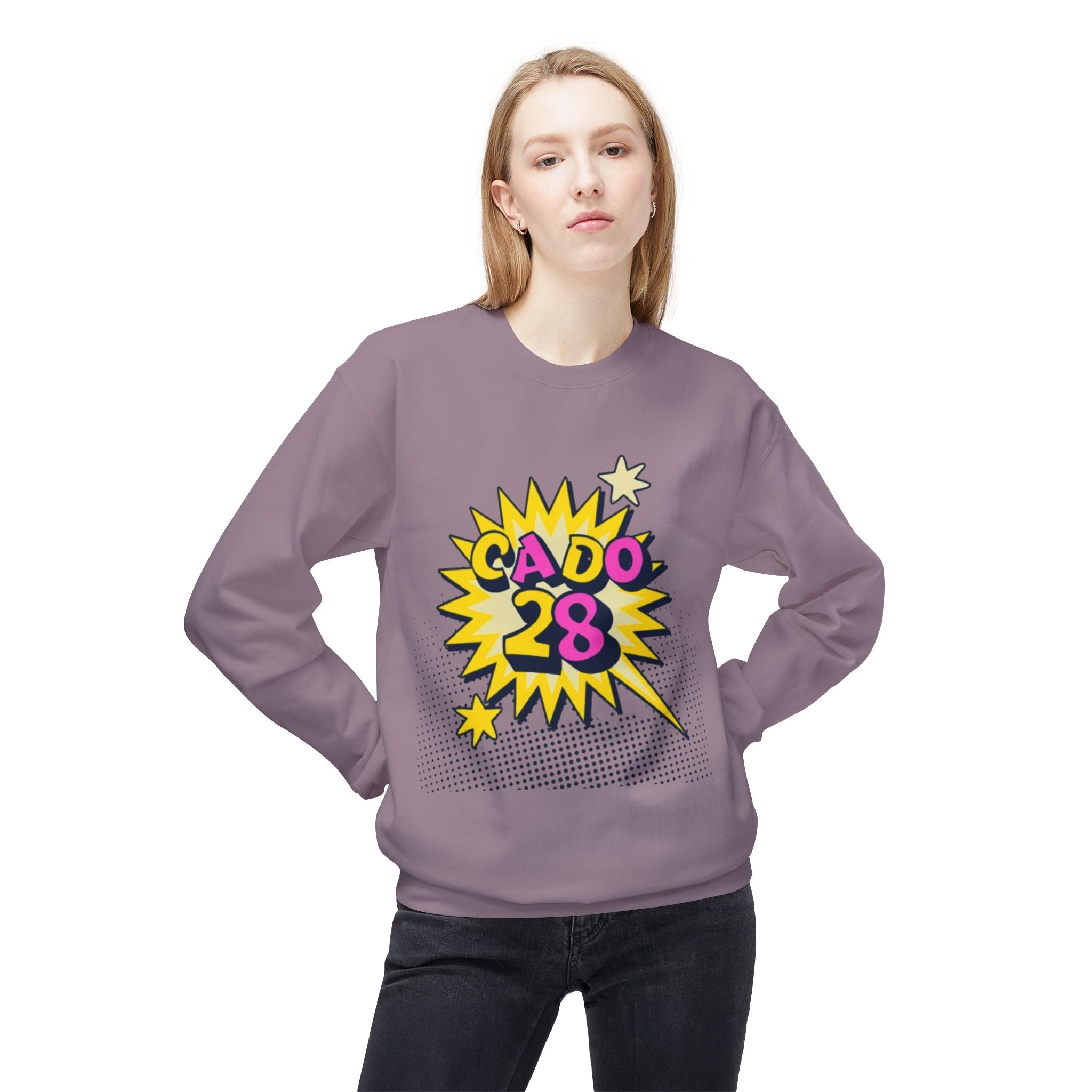Cado 28 Sweatshirt, Funny Apparel for Teens, Casual Streetwear, Gift for Birthdays, Unisex Crewneck, Trendy Outfit