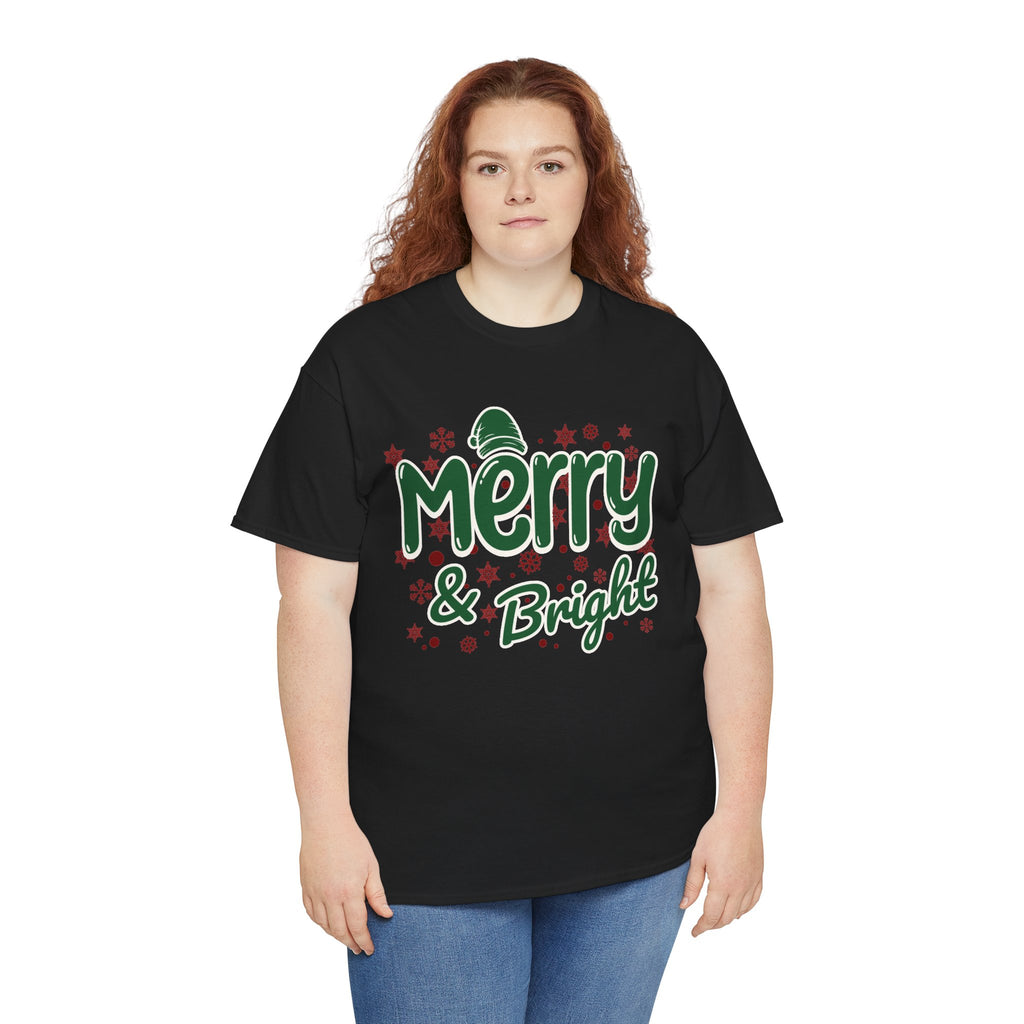 Merry and Bright Christmas Shirt, Retro Holiday Graphic Tee, Vintage Christmas T-Shirt, Festive Xmas Gift