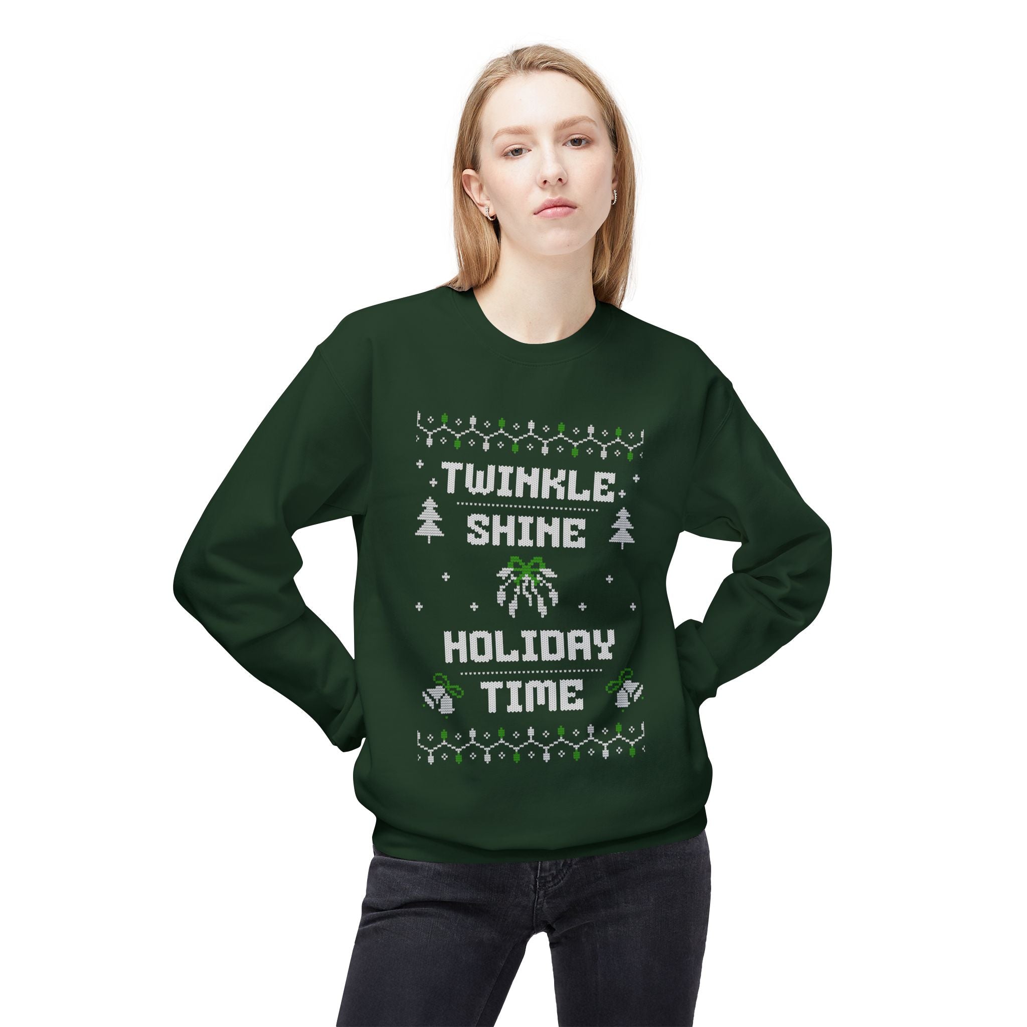 Twinkle Shine Holiday Time Unisex Sweatshirt, Casual Streetwear, Gift for Birthdays, Unisex Crewneck, Trendy Outfit