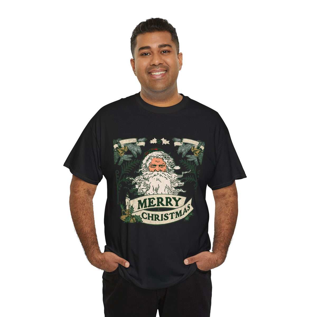 Vintage Santa Christmas Shirt, Retro Merry Christmas Tee, Old Fashioned Santa Graphic T-Shirt, Nostalgic Holiday Gift