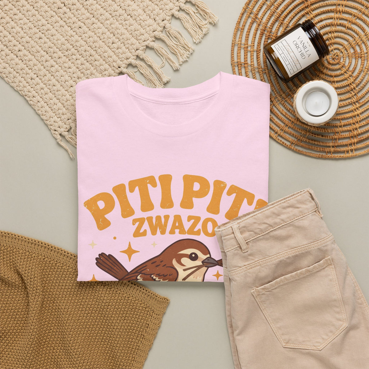 Piti Piti Zwazo Fè Nich Li – Haitian Creole Graphic T-Shirt