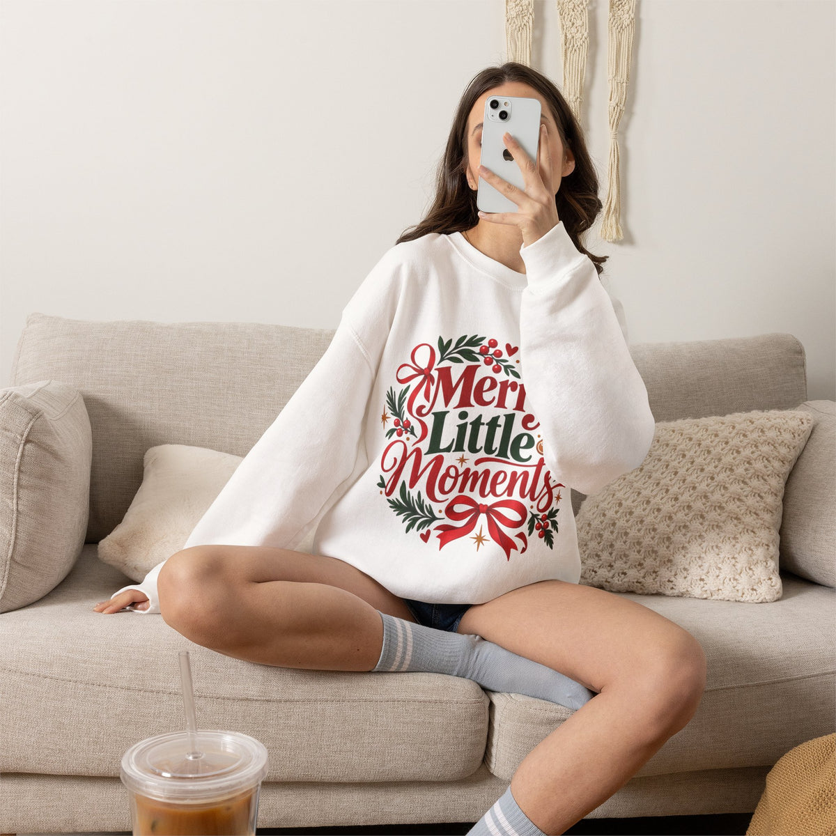 Merry Little Moments Sweatshirt, Retro Christmas Crewneck, Cute Holiday Sweater, Cozy Christmas Gift