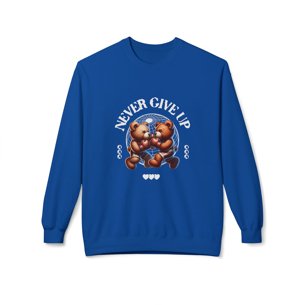 Sweatshirt - 'Never Give Up' Motivational Quote Unisex Crewneck, Trendy Outfit