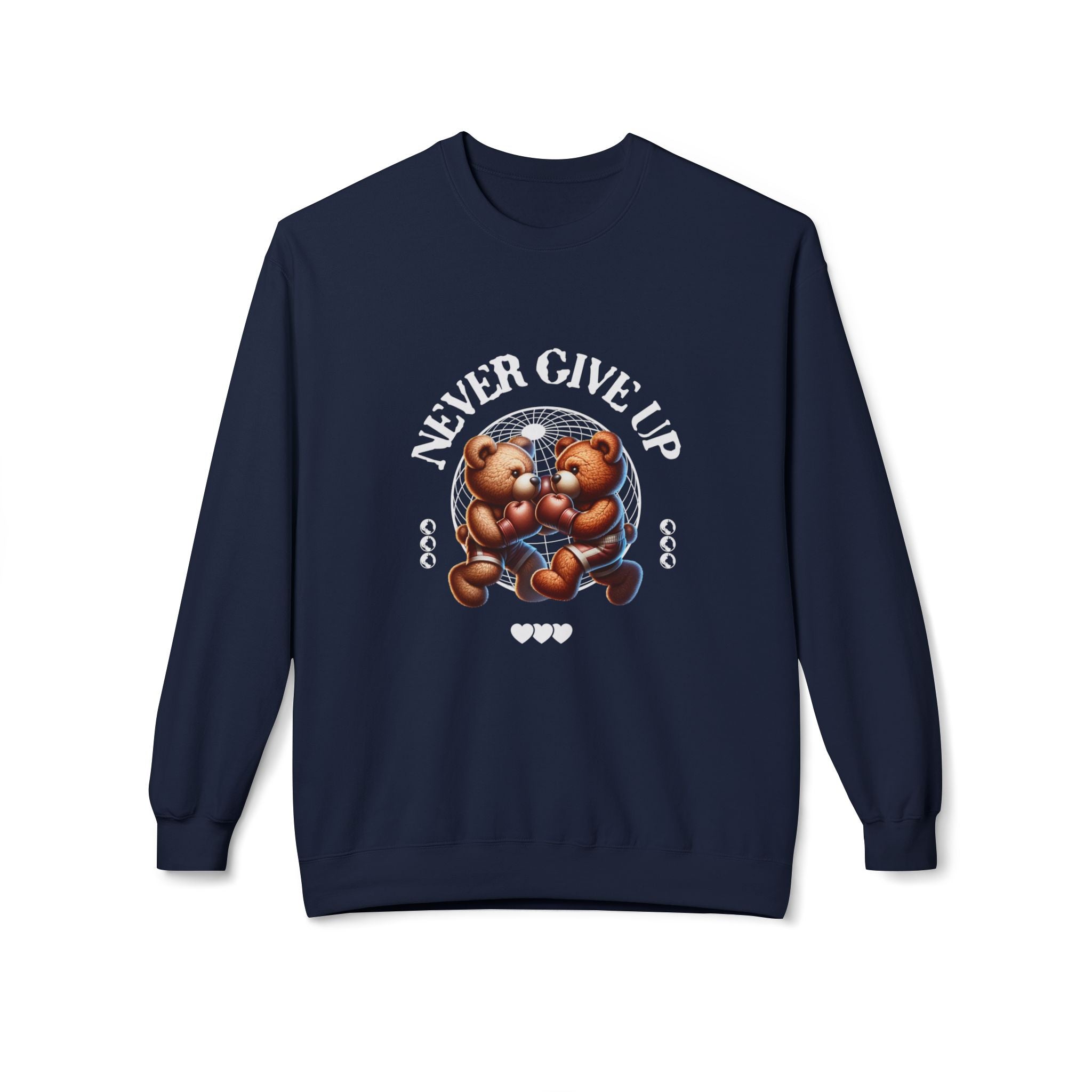 Sweatshirt - 'Never Give Up' Motivational Quote Unisex Crewneck, Trendy Outfit