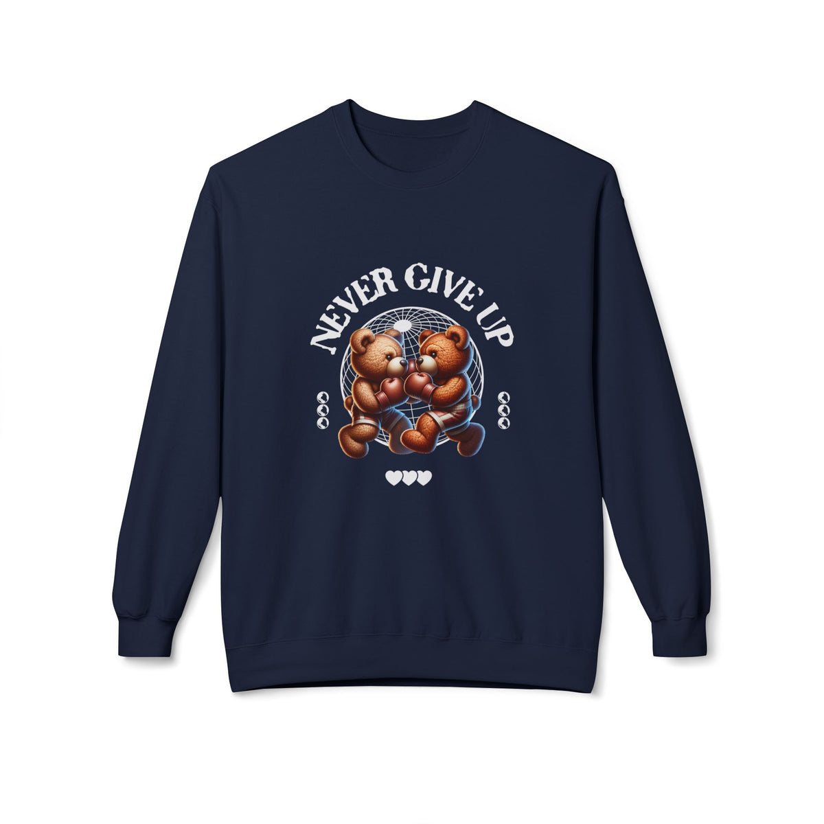 Sweatshirt - 'Never Give Up' Motivational Quote Unisex Crewneck, Trendy Outfit