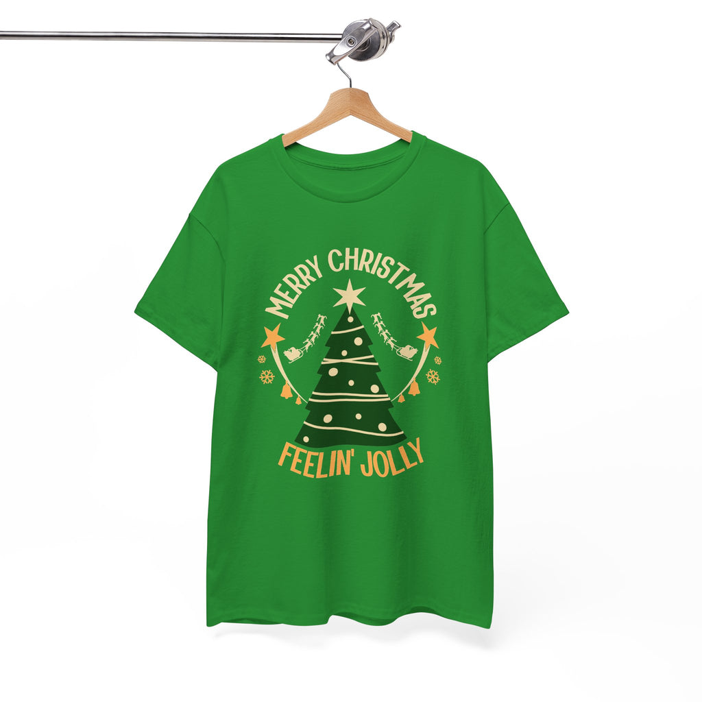 Feelin Jolly Christmas Shirt, Retro Christmas Tree Tee, Merry Christmas Graphic T-Shirt, Vintage Holiday Gift