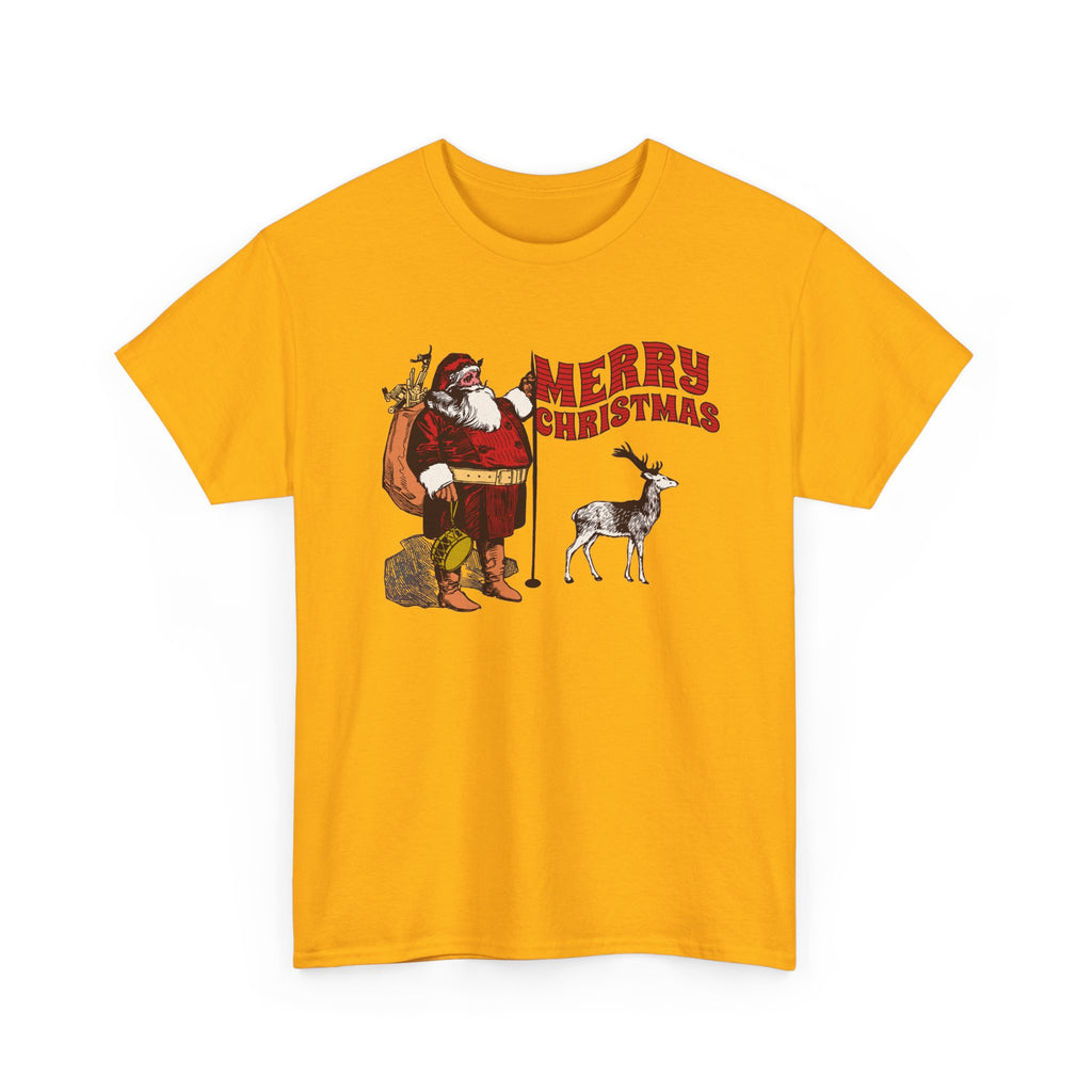 Vintage Santa Christmas Shirt, Retro Santa and Reindeer Tee, Old Fashioned Christmas Graphic T-Shirt, Nostalgic Holiday Gift