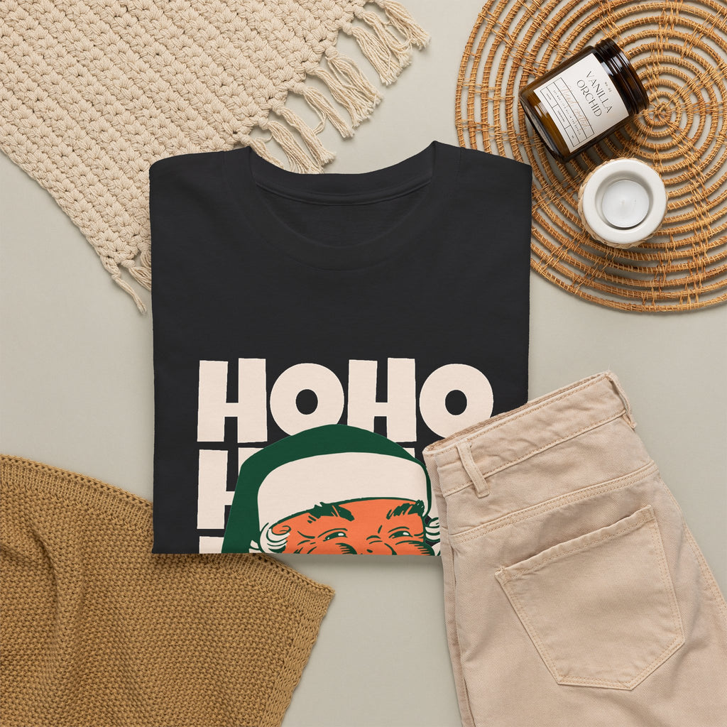Retro Santa Ho Ho Ho Shirt, Merry Christmas Graphic Tee, Vintage Holiday T-Shirt, Funny Santa Christmas Gift
