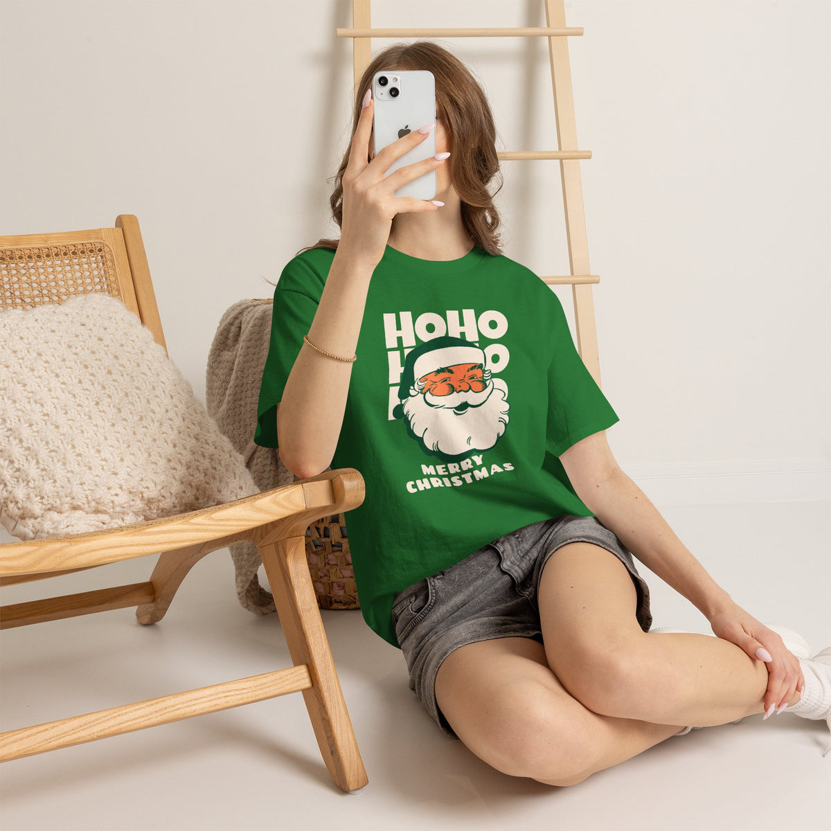 Retro Santa Ho Ho Ho Shirt, Merry Christmas Graphic Tee, Vintage Holiday T-Shirt, Funny Santa Christmas Gift