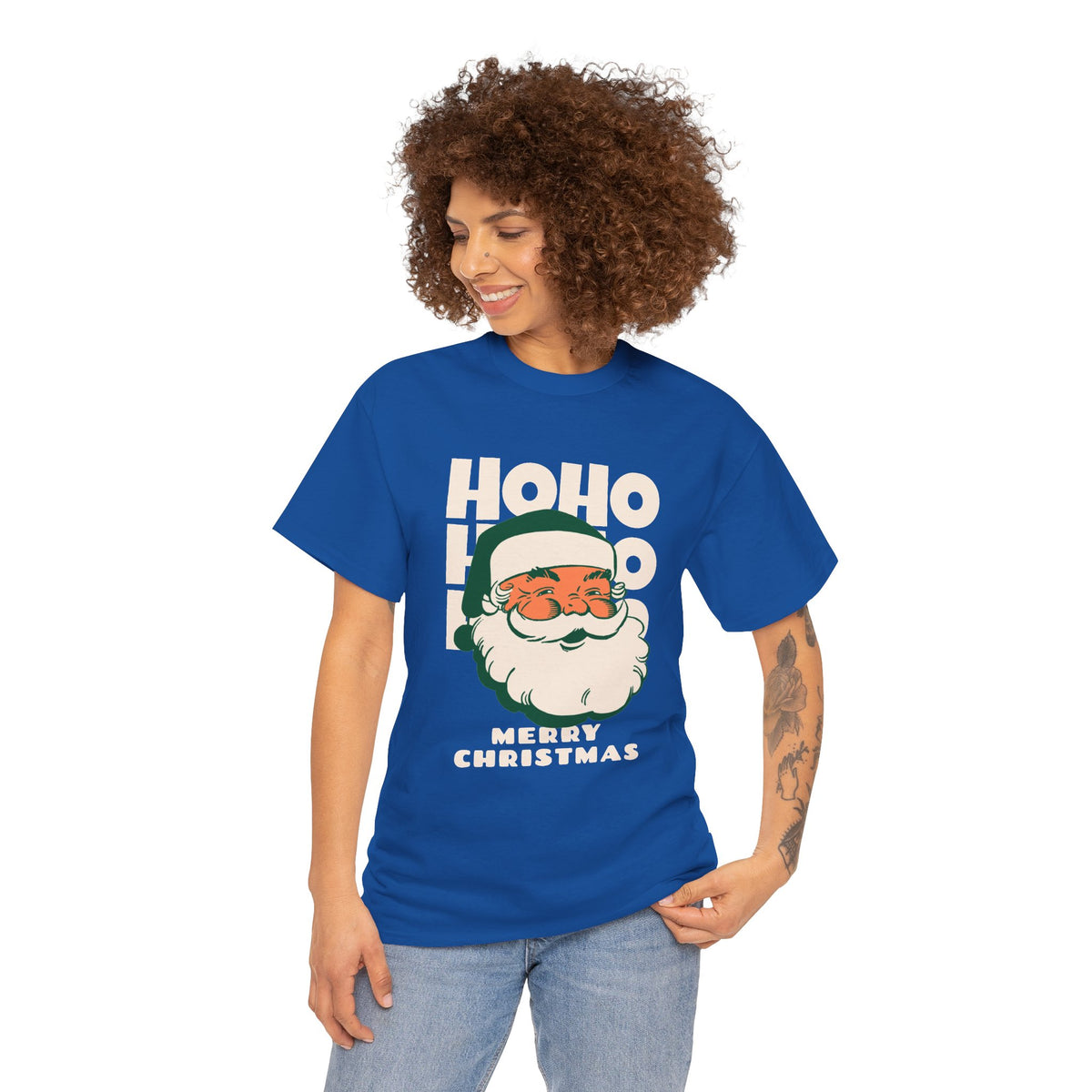 Retro Santa Ho Ho Ho Shirt, Merry Christmas Graphic Tee, Vintage Holiday T-Shirt, Funny Santa Christmas Gift