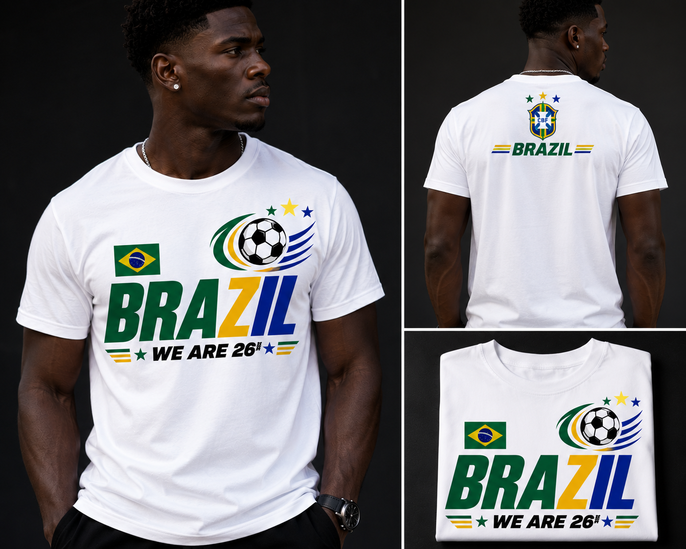 Brazil We Are 26™ Football Nation Premium T-Shirt